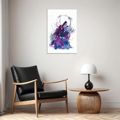 612704 Galaxy Wolf Cutout Watercolor Wall Print Poster