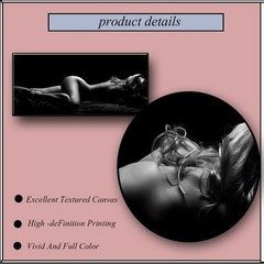 Sexy Woman Black Canvas Painting Posters & Prints Art Wall Decor Canvas Wall Art