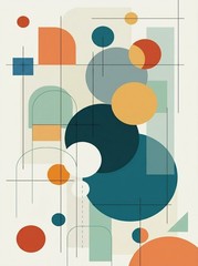 Minimalist Circles Canvas Poster Modern Home Office Apartment Studio Wall Decor
