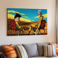 Rick and Morty Breaking Bad Style Cartoon Canvas Wall Art Poster Print Decor