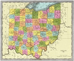 Historic State Map – Ohio – Burr 1831 – Vintage Wall Art