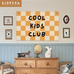 Cool Kids Club Banner Canvas Wall Hanging, Playroom Decor Wall Art, Trendy Or…