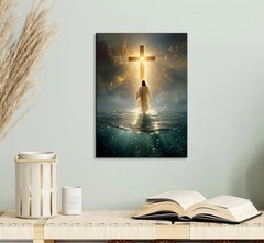 Jesus Walking On Water Canvas Wall Art Jesus Christ Wall Decor Picture Christ
