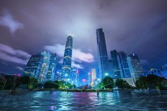 Guangzhou Canton Guandong China Skyline at Night Photo Art Print Poster 18×12
