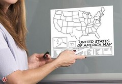 United States Map – USA Poster, US Educational Map – With 2 Letter State Abbr…
