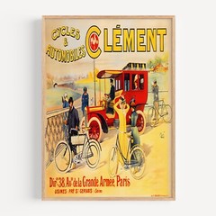 Cycles & Automobiles Clément Bombled (France) Bicycle 1903 Retro Vintage Poster