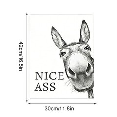 Donkey In Bathroom Wall Art Nice Ass Framed Picture Funny Restroom Decor
