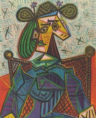 PABLO PICASSO Woman Sitting in an Armchair 33.25″ x 24″ Offset Lithograph 1967 C