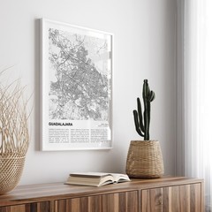 Guadalajara City Map Print, Jalisco Travel Poster, Modern Map, Wall Decor Art