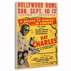 1961 Ray Charles Hollywood Bowl Movie Poster or Canvas Art Print