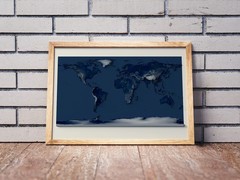 World Map, World 2D Relief Map, World Vintage Map – 2D Flat