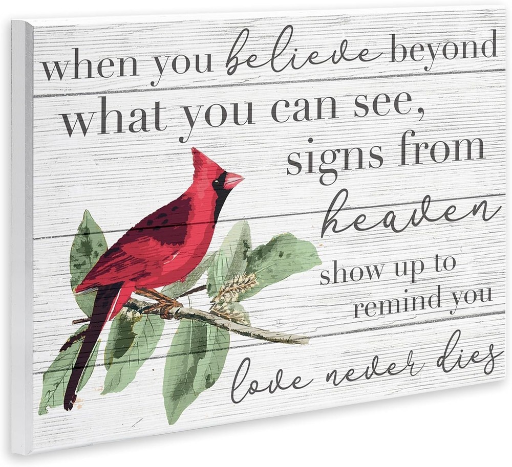 Stupell Industries Believe Love Never Dies Inspirational Design Wall Plaque Art,