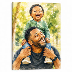 Custom Watercolor Family Portrait Canvas Painting From Photo Personalized Gift A