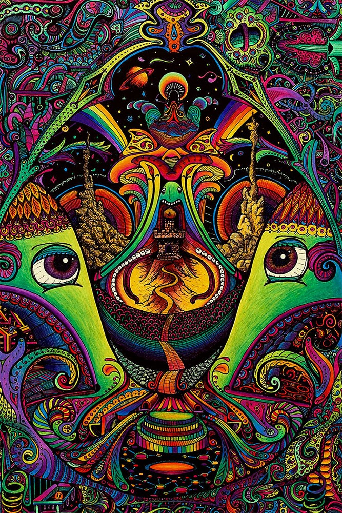 Psychedelic Shrooming Artwork Painting Wall Art Home Decor – POSTER 20×30