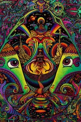 Psychedelic Shrooming Artwork Painting Wall Art Home Decor – POSTER 20×30