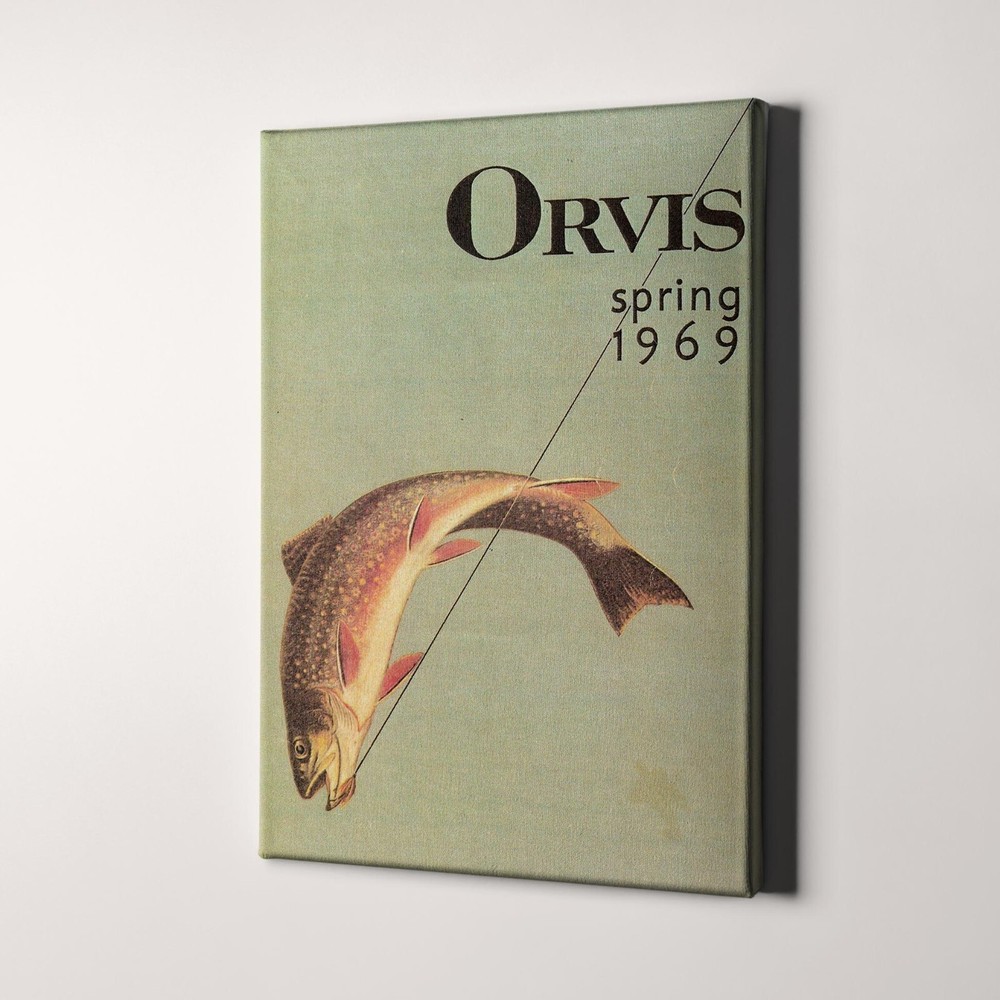 Orvis Spring 1969 Retro Fishing Travel Poster Canvas Wall Art Print