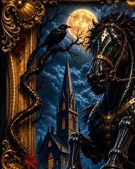 Legend Of Sleepy Hollow Headless Horseman Wall Art Gothic Halloween Print 24×36