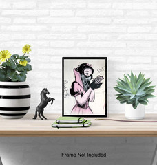 Banksy Poster – 8X10 Funny Gangster Snow White Hand Grenade – Urban Graffiti Wal