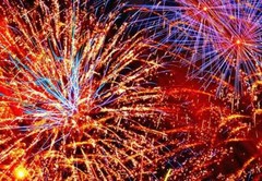Colorful Fireworks Wall Mural 144Wx100H Removable| Colors Explosion Celebration