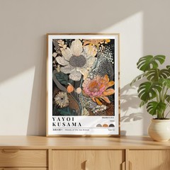 Kusama Inspired Floral Poster, Japanese Dot Botanical Wall Art Print