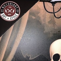 Skeleton In The Bath Enjoying A Drink. Wall Hanging Artwork. Notoriart Art.