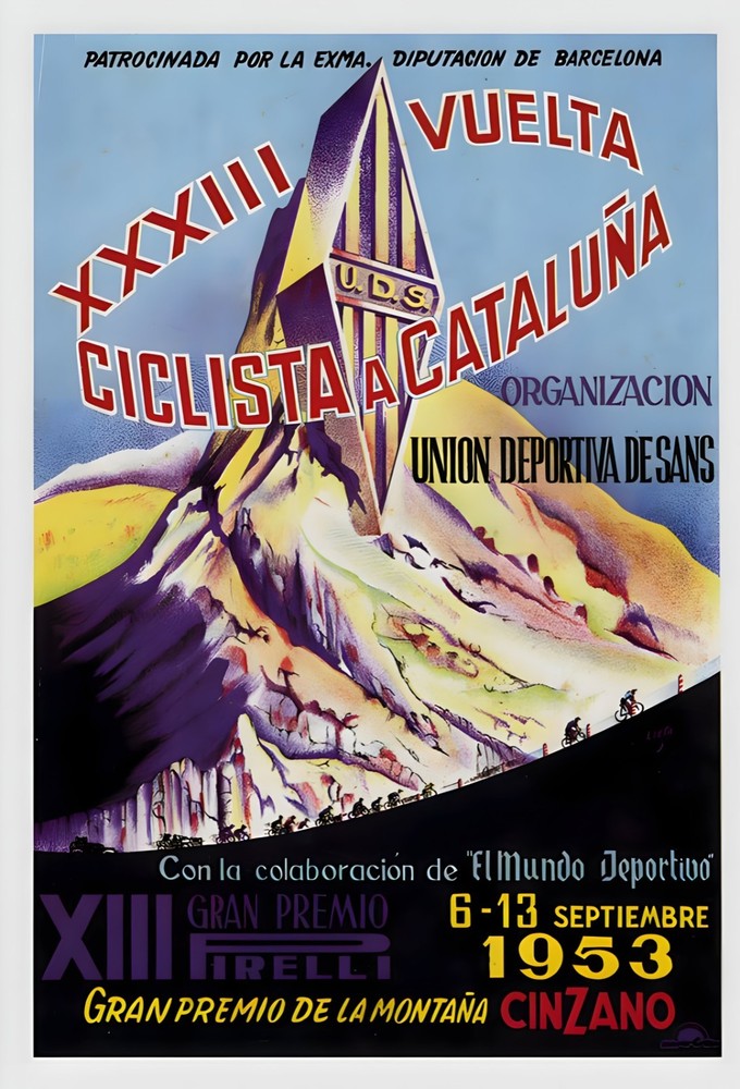 16613.Wall Decor Poster.Interior Art.1953 Vuelta Ciclista Cataluña Spanish Race