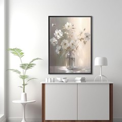 daktenn Floral Canvas Wall Art 24×32 Black Frame MSRP $80 FREE SHIP & RETURNS