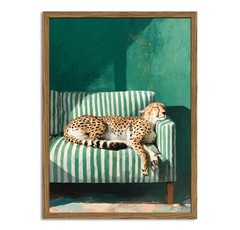 Vintage Cheetah Wall Art Funny Sleepy Leopard Sofa Wall Decor Picture Trendy …