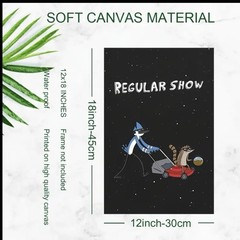 Cartoon Network Tv Series Regular Mordecai And Rigby Canvas Poster 12×18 Inches!