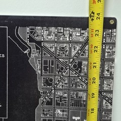 Rare Vintage DC The Mall Metal Triptych 48×24 Collector Wall Art Map Decor