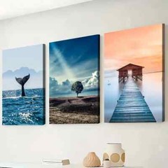 3pcs Modern Ocean Natural Scenery Paintings Wall Art Canvas Unframed/Framed