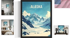 Colorful Alaska Glaciers Art Print Poster – Perfect for Living Room & Bathroom