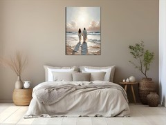Jesus Canvas Wall Art Jesus Walking on Water with Woman Painting Christian Wa…