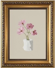 Vintage Gold Framed Wall Art Funny Bathroom Canvas Wall Art Toilet Paper Bota…