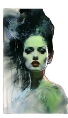 Frankenstein, Bride Of Frankenstein, Watercolor, CANVAS PRINT, WALL ART, Pair,