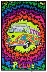 Peace Bus Flocked Blacklight Poster – 23″ x 35″