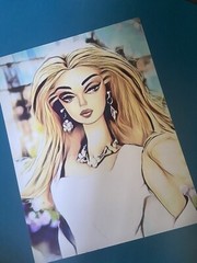 RETRO BARBIE Portrait Art Print BLONDE SILKSTONE BARBIE