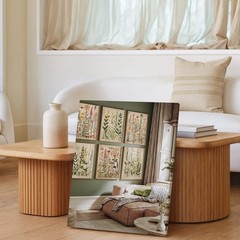 Set Of 6 Botanical Canvas Wall Art Vintage Floral Herb Garden Prints For Home
