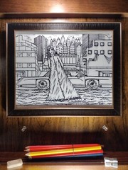 Wall Art Framed, City landscape Urban Art / Architecture Sketch Art, Skyline Art