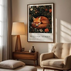 William Morris Fox Print – Vintage Animal Pattern Wall Art Poster