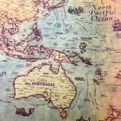 Nautical Ocean Sea world map Retro old Art Paper Painting Home Decor Sticker