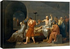 32″x48″-Jacques Louis David Wall Art Canvas Print – The Death of Socrates