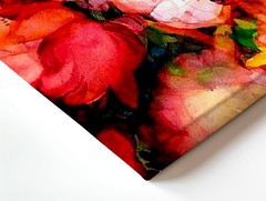 Canvas Floral Watercolor Painting Pink White Blossoms Abstract Room Home Print