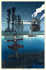 Howl’s Moving Castle Poster Print – Japanese Retro Style Wall Art Decor
