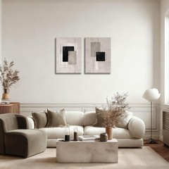 Stylish 2-Piece Abstract Canvas Wall Art for Living Room & Bedroom – 12×16 Inch