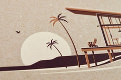 DKNG La Jolla (14″x11″ Modern Beach House/Cabin, Silkscreen Art Print/Poster)