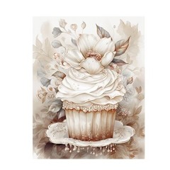 11×14 Cupcake in White Kitchen Canvas Print Wall Art