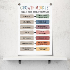 Growth Mindset Mental Health Posters Classroom Office Therapy Wall Decor Positiv