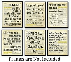 Spiritual Room Decor – Bible Verses Wall Art Prints – 6 (8×10) Christian Gifts