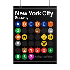New York City Subway Retro Premium Matte Poster Vintage Funky Wall Hanging Decor